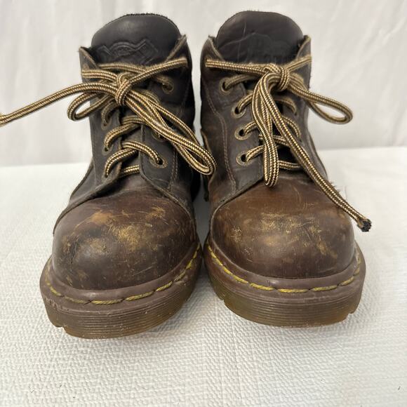 Dr Martens Boots Vintage Womens Size 6 US Made in England 4 UK Brown Y2K Grunge - Picture 5 of 15
